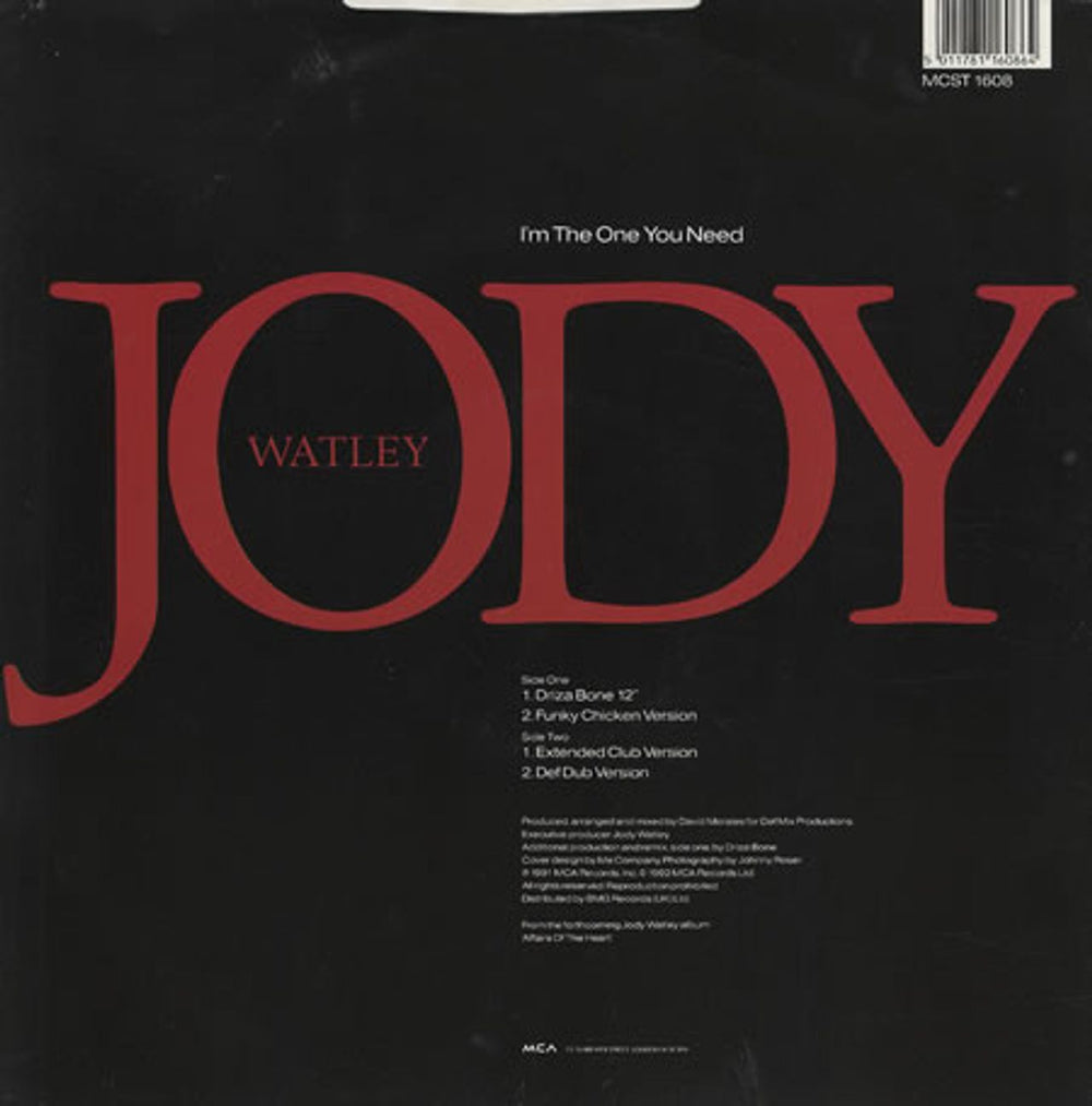 Jody Watley I'm The One You Need UK 12" vinyl single (12 inch record / Maxi-single) JDY12IM186545