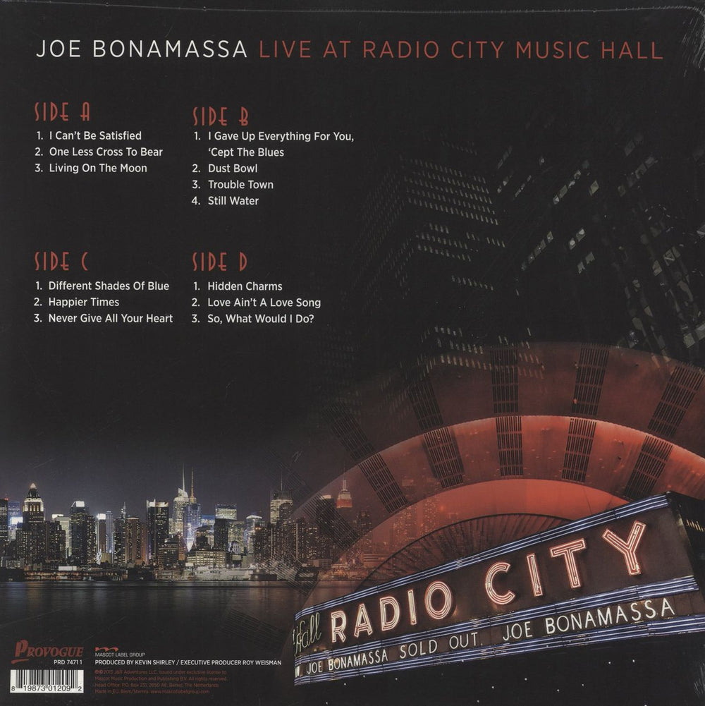 Joe Bonamassa Live At Radio City Music Hall - 180g - Sealed UK 2-LP vinyl record set (Double LP Album) 819873012092