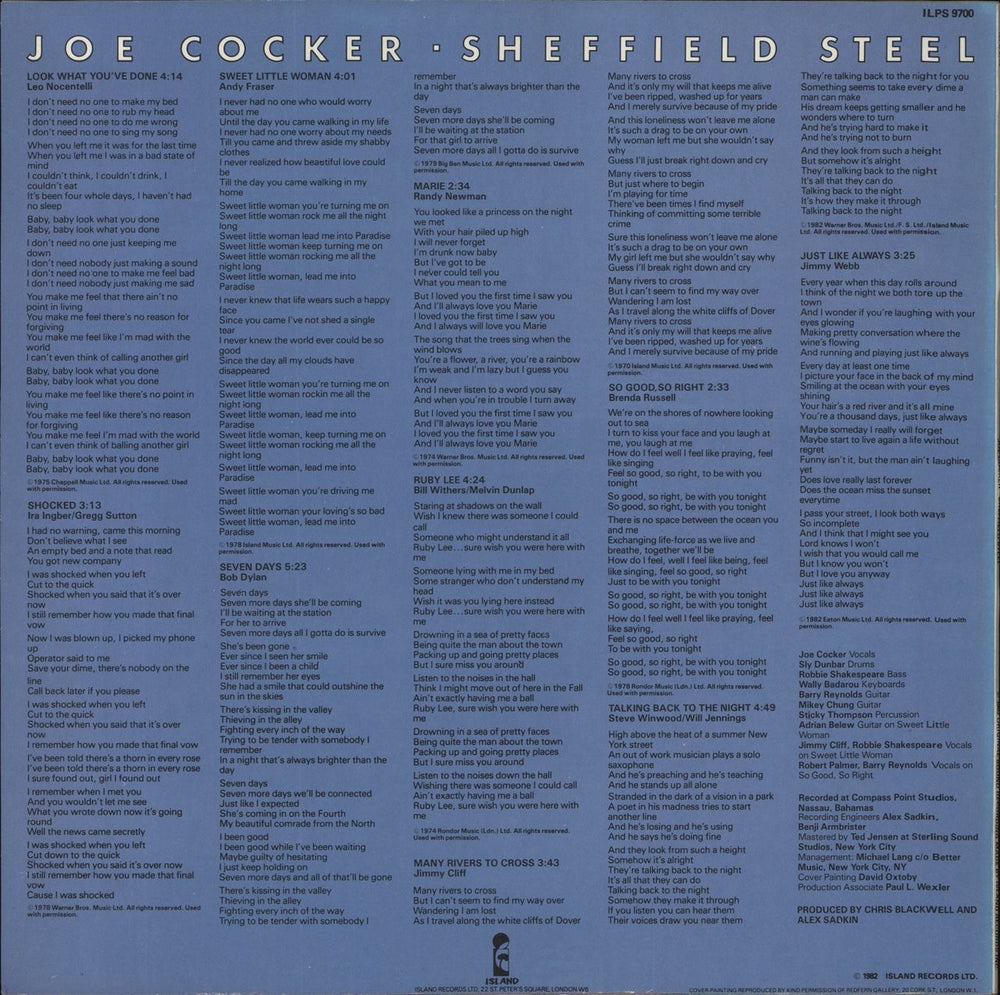 Joe Cocker Sheffield Steel UK vinyl LP album (LP record)