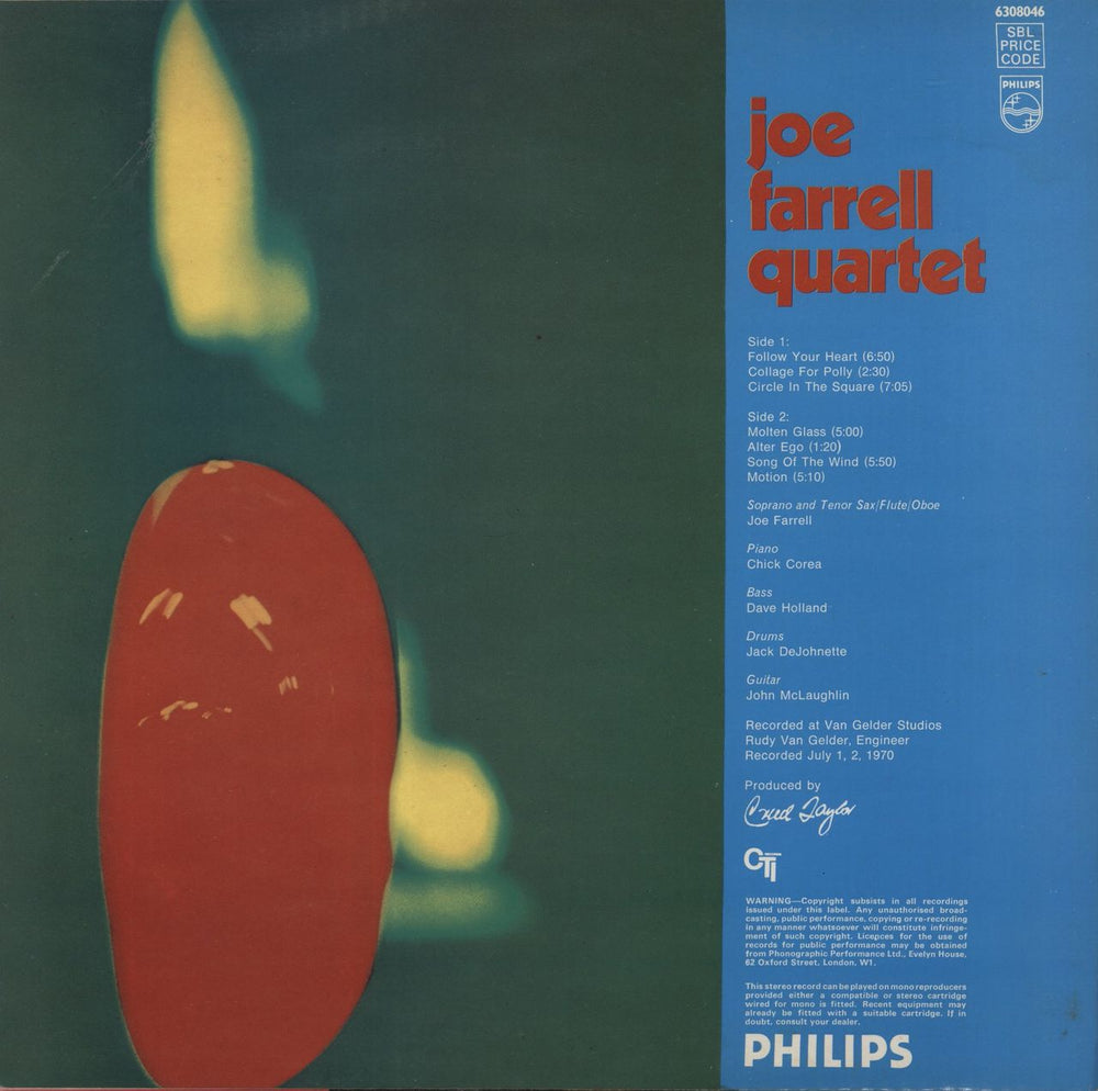 Joe Farrell Joe Farrell Quartet UK vinyl LP album (LP record)