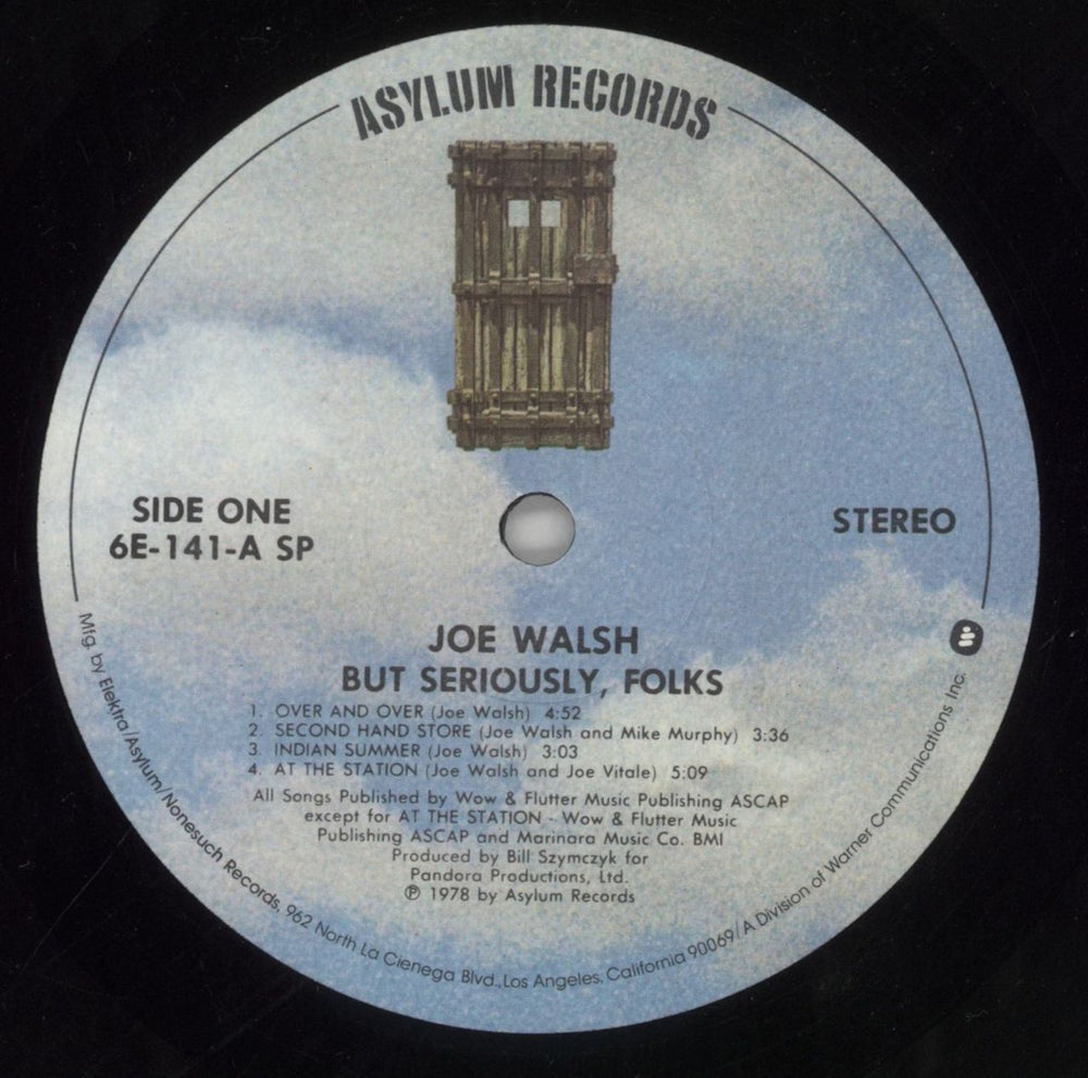 Joe Walsh But Seriously, Folks... - Deletion cut US vinyl LP album (LP record) JWLLPBU596567