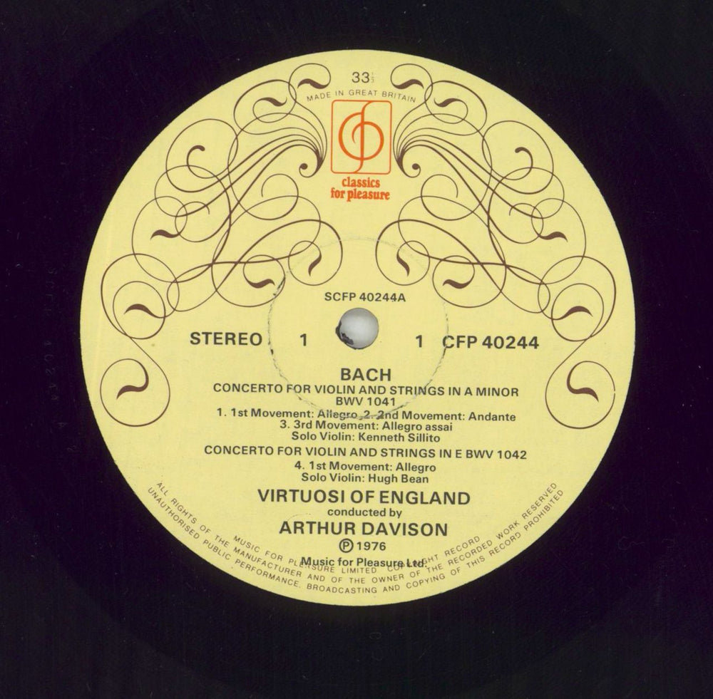 Johann Christian Bach Bach: Double Concerto In D Minor, Concerto In A Minor, Concerto In E Major UK vinyl LP album (LP record) J4HLPBA767351