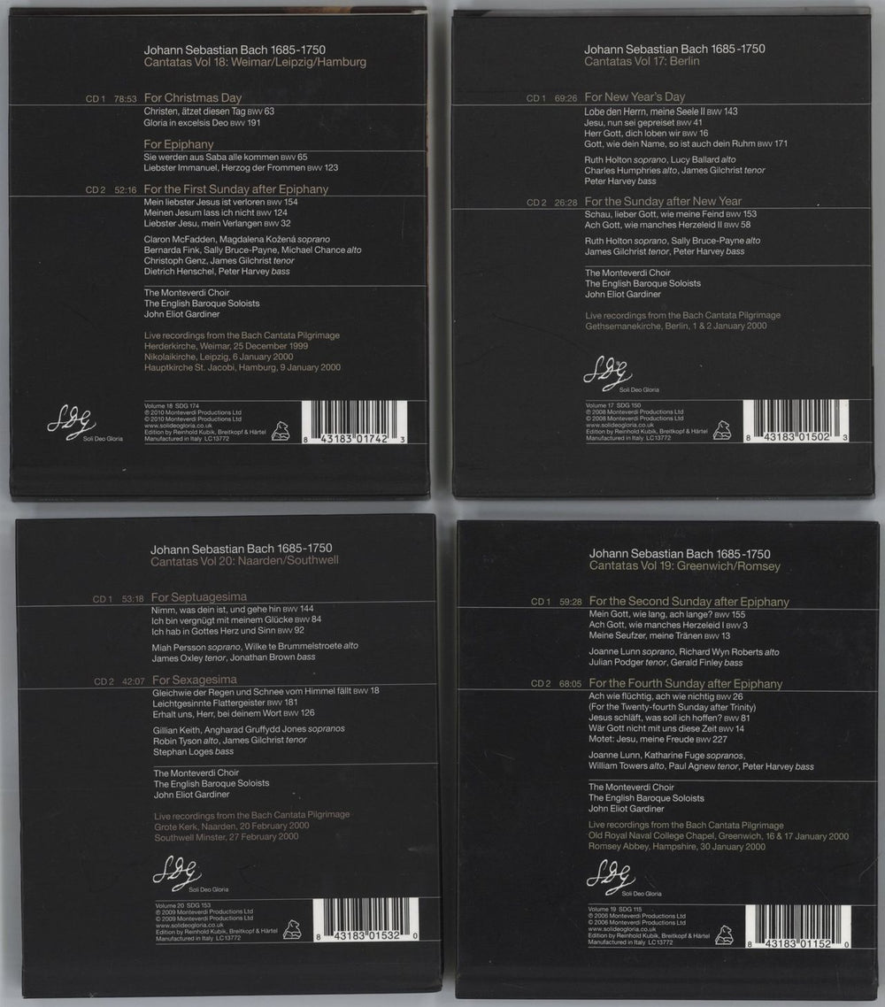 Johann Sebastian Bach Cantatas - Bundle of 4 CDs Italian 4-CD album set