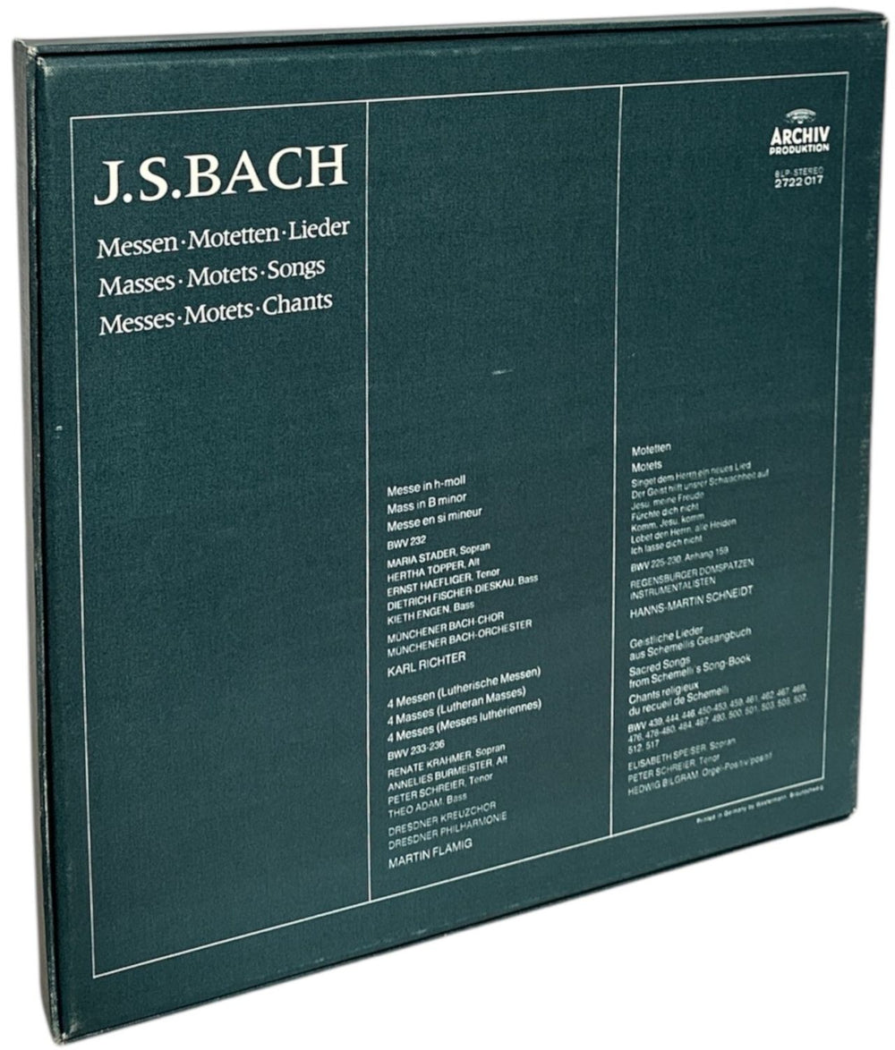 Johann Sebastian Bach Messen, Motetten, Lieder - Masses, Motets, Songs - Messes, Motets, Chants German Vinyl Box Set