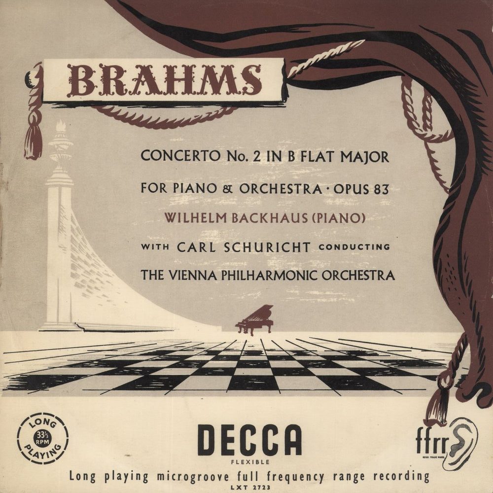 Johannes Brahms Brahms: Concerto No. 2 In B Flat Major For Piano & Orchestra · Opus 83 UK vinyl LP album (LP record) LXT2723