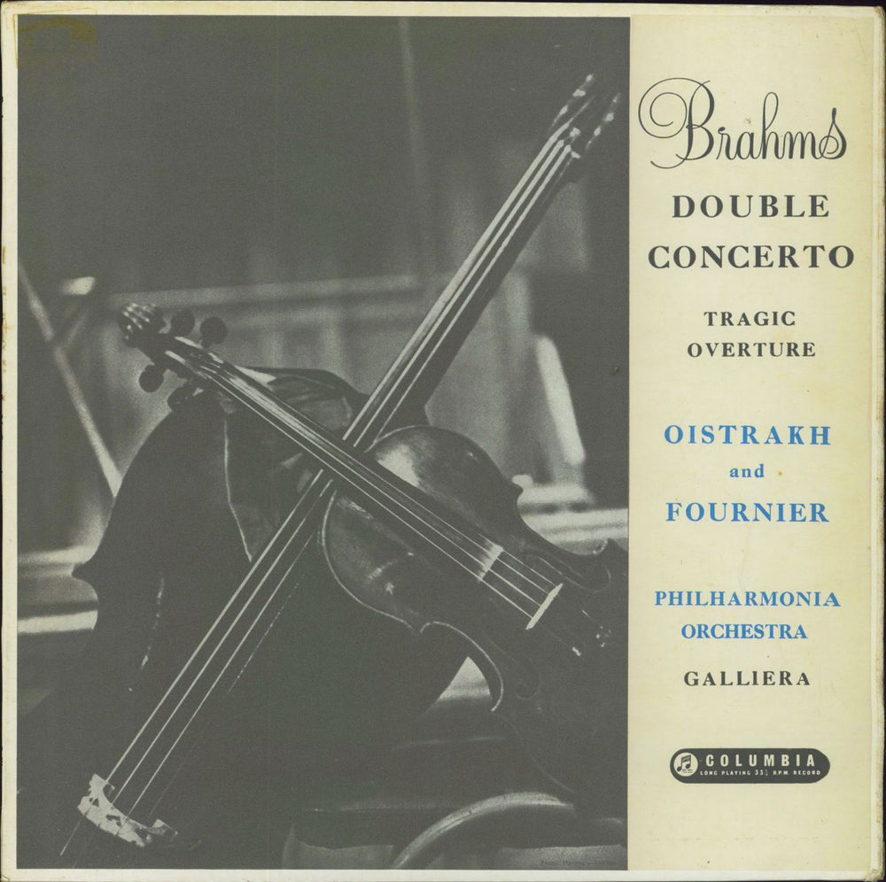 Johannes Brahms Double Concerto In A Minor, Op. 102, Tragic Overture, Op. 81 - 3rd UK vinyl LP album (LP record) SAX2264