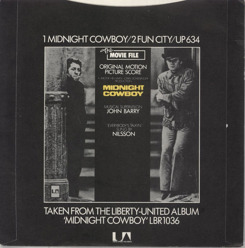 John Barry (Composer) Midnight Cowboy UK 7" vinyl single (7 inch record / 45) JBY07MI512097