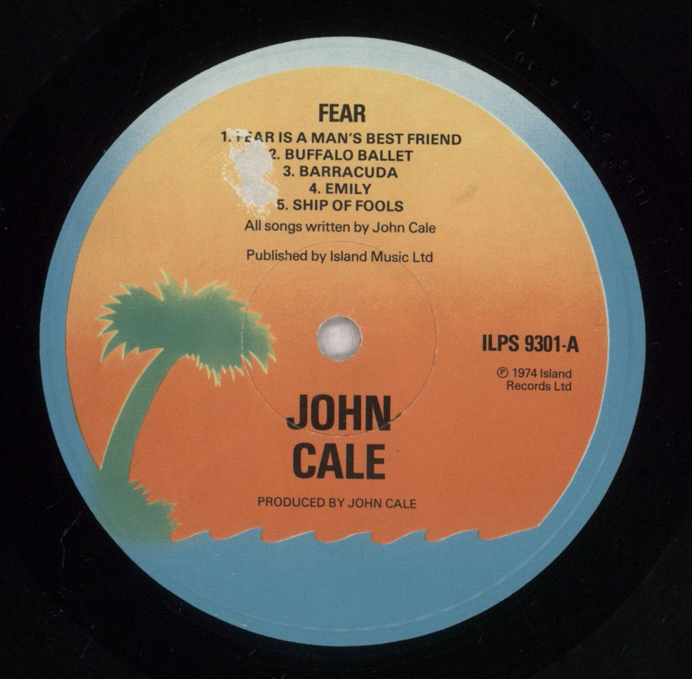 John Cale Fear - Blue Label UK vinyl LP album (LP record) JCALPFE392431