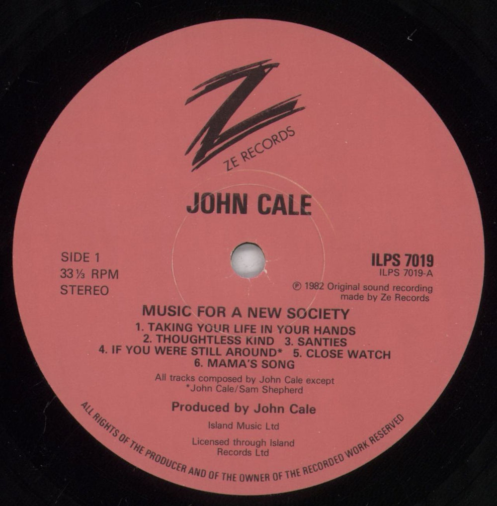 John Cale Music For A New Society UK vinyl LP album (LP record) JCALPMU130239