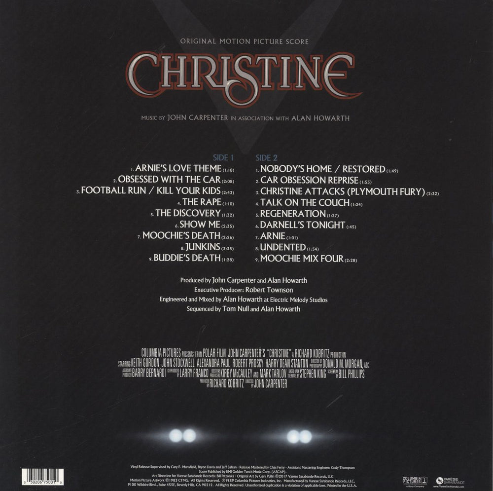 John Carpenter Christine - Blue Vinyl US vinyl LP album (LP record)