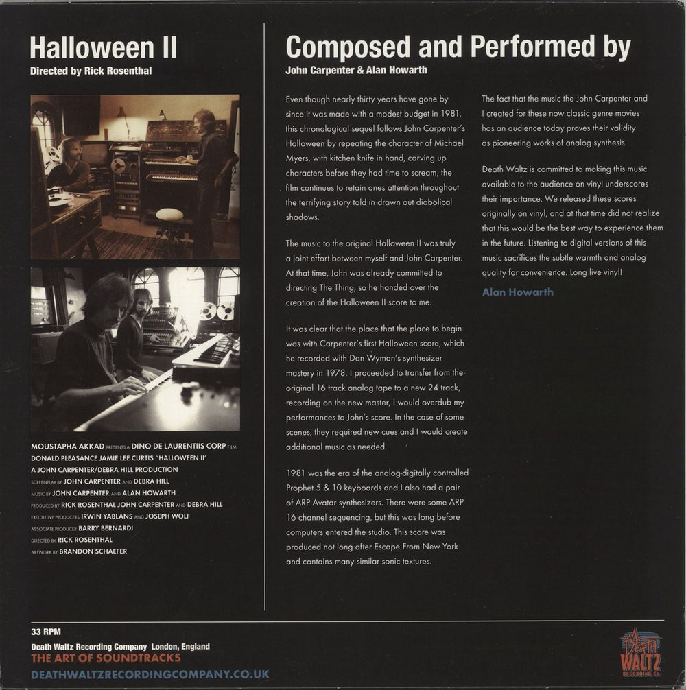 John Carpenter Halloween II - Orange Vinyl + Poster UK vinyl LP album (LP record) 826853792110