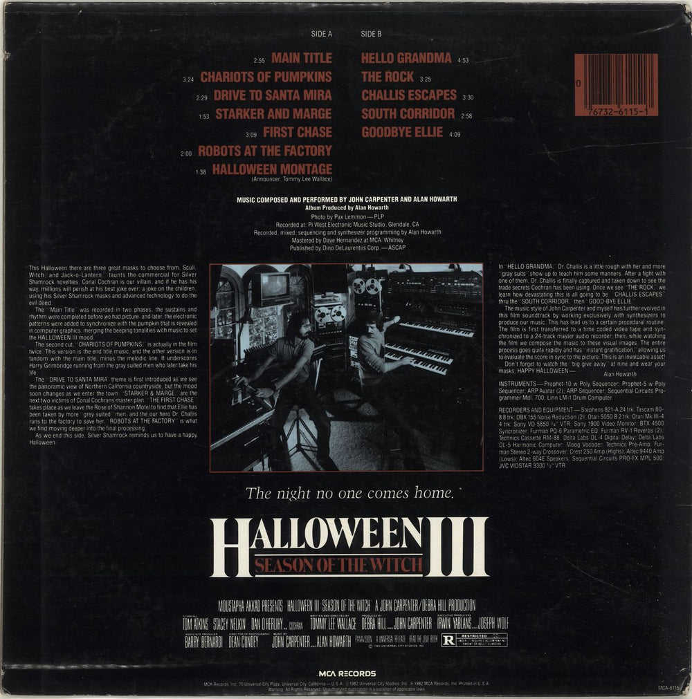 John Carpenter Halloween III: Season Of The Witch US vinyl LP album (LP record) JZVLPHA693241