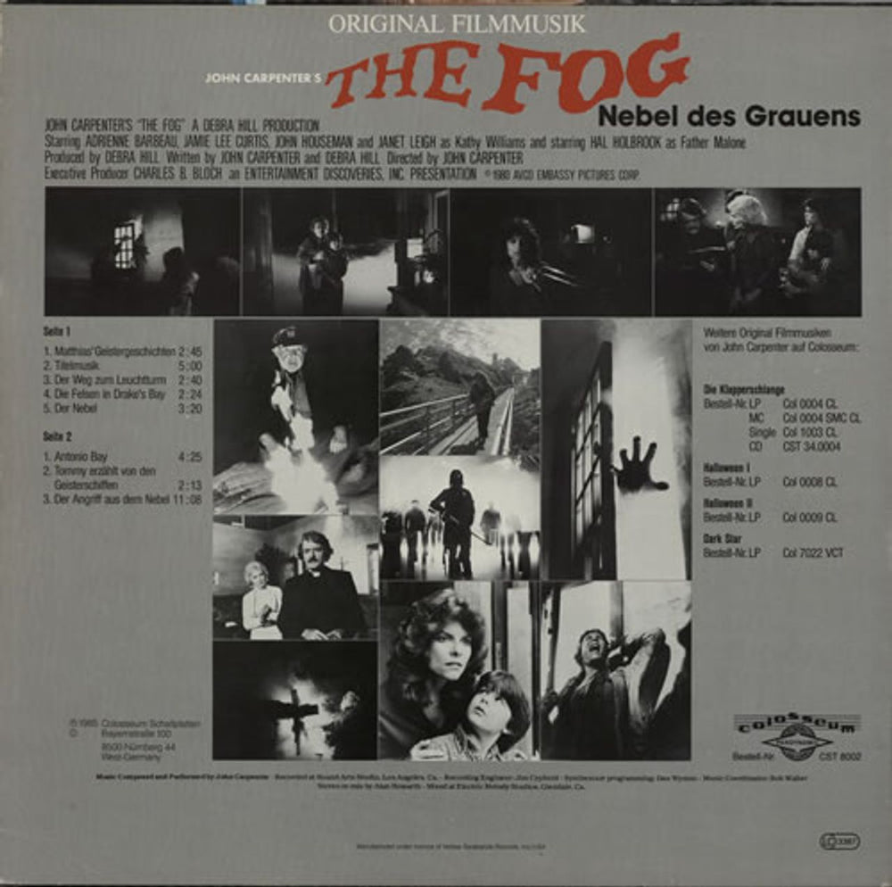 John Carpenter The Fog (Nebel des Grauens) German vinyl LP album (LP record) JZVLPTH584962