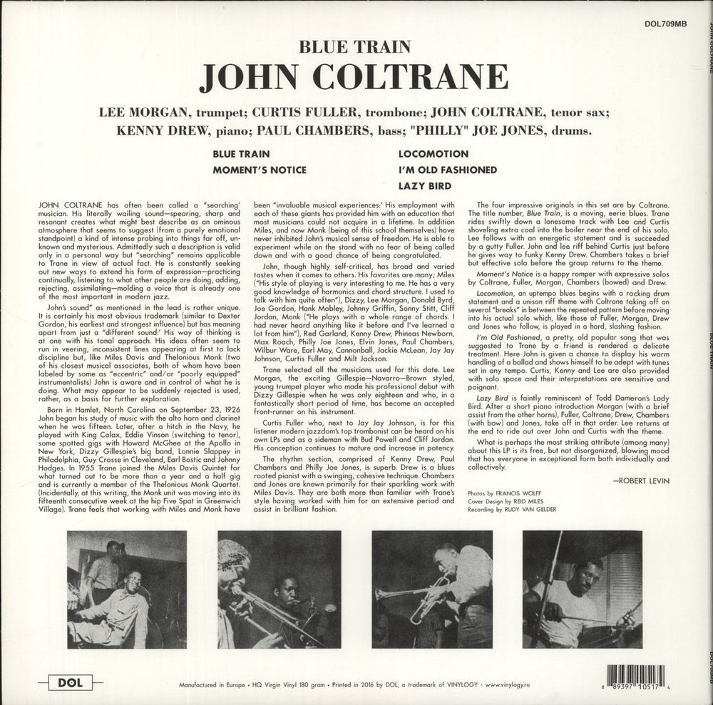 John Coltrane Blue Train - 180gram Blue Vinyl UK vinyl LP album (LP record) 889397105174