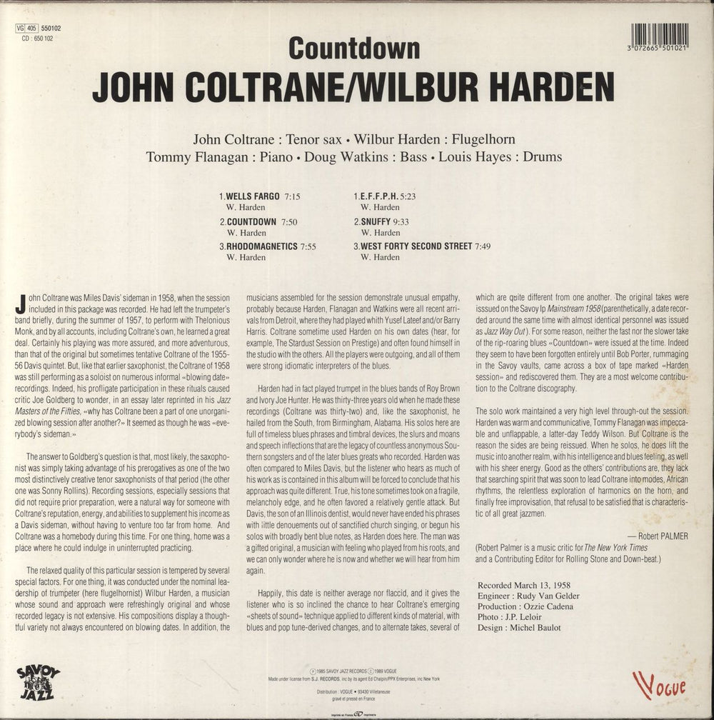 John Coltrane Countdown US vinyl LP album (LP record) 3072665501021