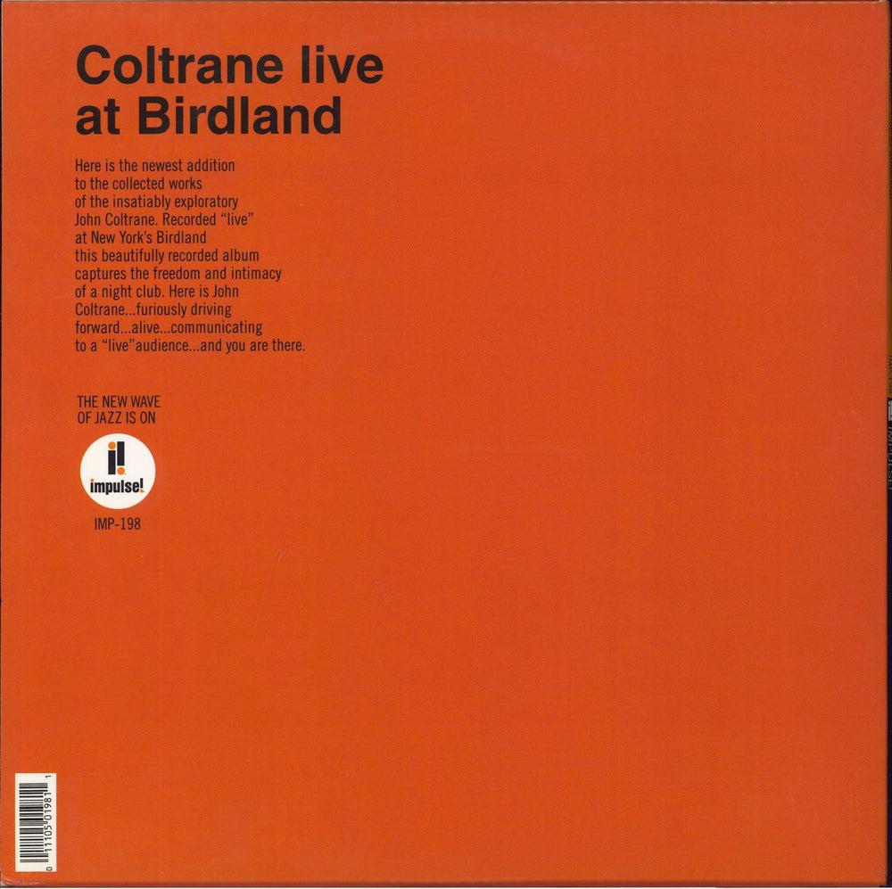 John Coltrane Live At Birdland - 180gm Vinyl US vinyl LP album (LP record) 011105019811