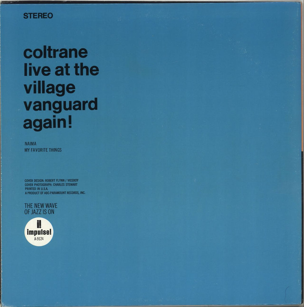 John Coltrane Live At The Village Vanguard Again! US vinyl LP album (LP record)