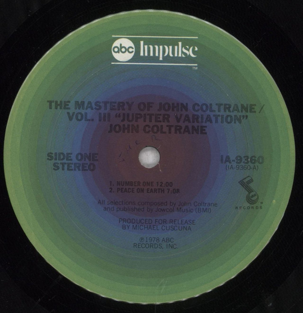 John Coltrane The Mastery Of John Coltrane / Vol. III "Jupiter Variation" - Gold Stamped US vinyl LP album (LP record) JCOLPTH841741