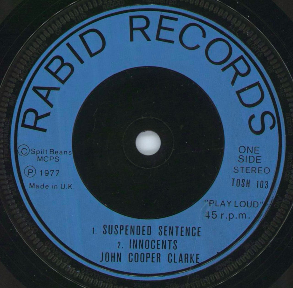 John Cooper Clarke Innocents EP - Black & White Sleeve UK 7" vinyl single (7 inch record / 45) JCC07IN807652