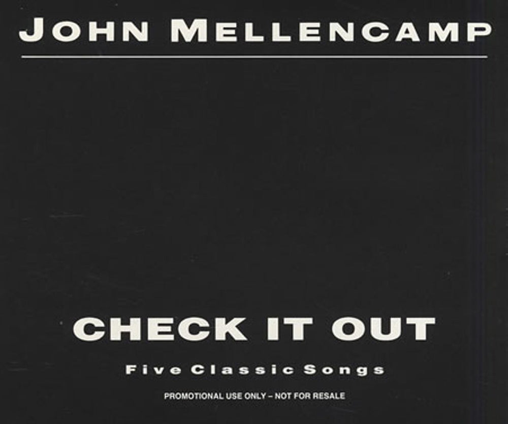 John Cougar Mellencamp Check It Out UK Promo CD single (CD5 / 5") JMPRO1