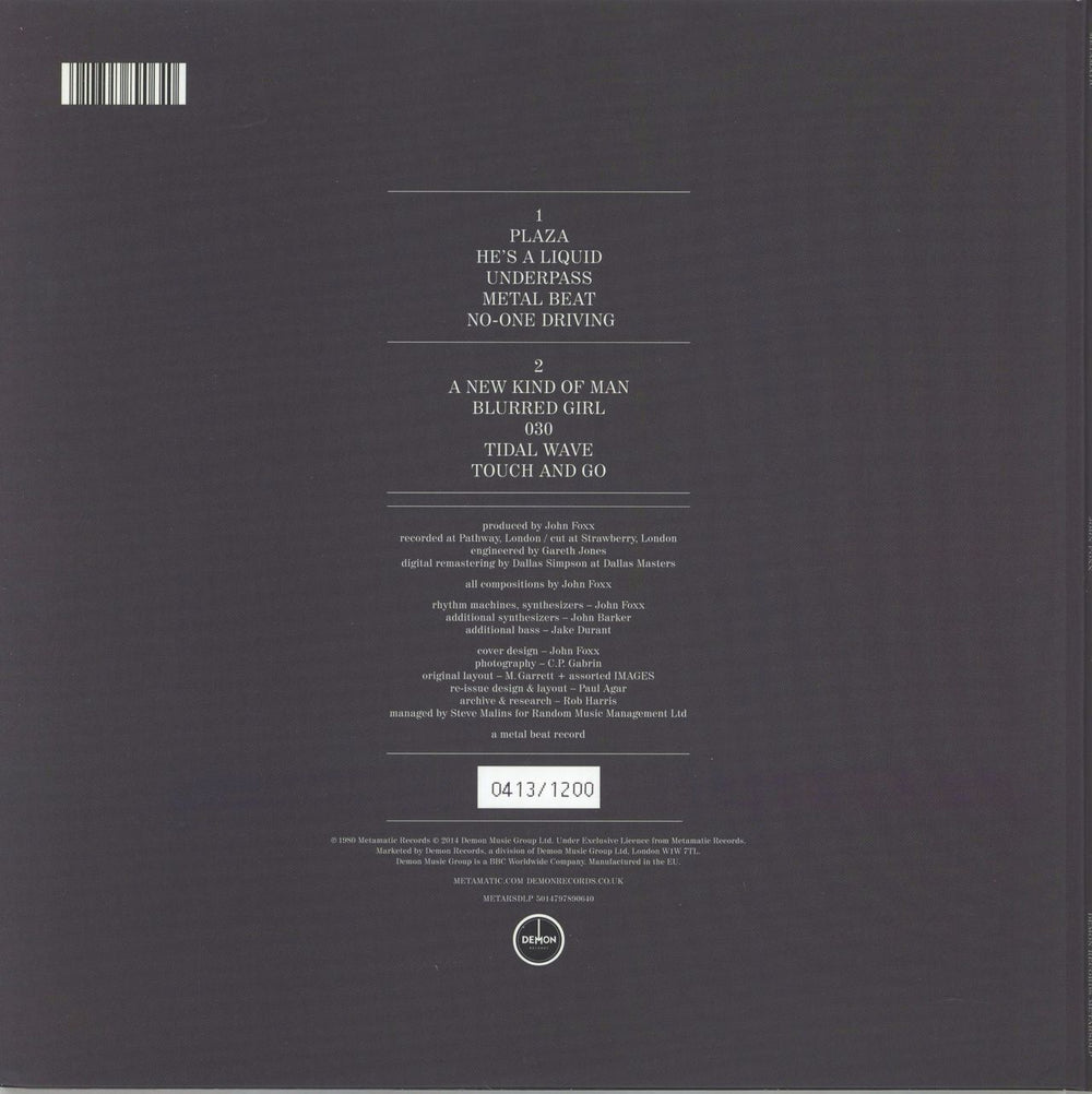 John Foxx Metamatic - 180gm White Vinyl - RSD UK vinyl LP album (LP record) 5014797890640