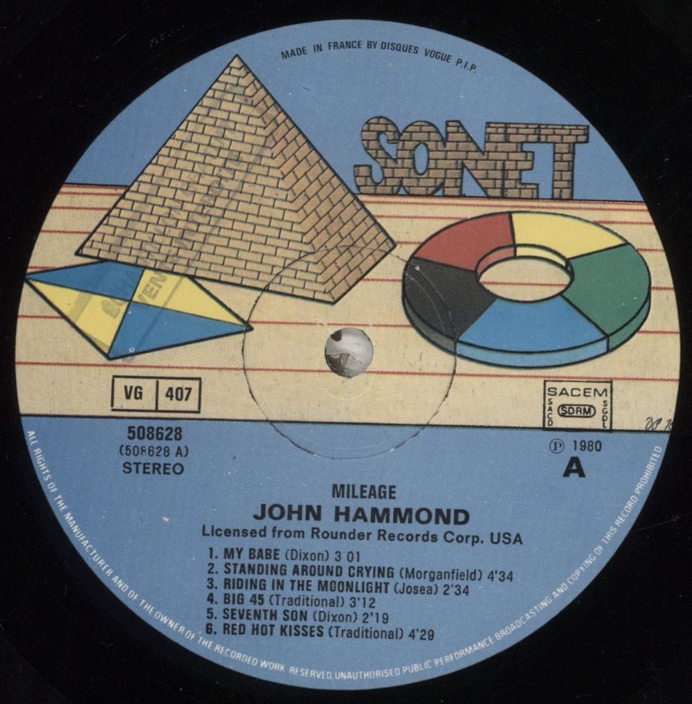 John Hammond Mileage French vinyl LP album (LP record) JHMLPMI855198