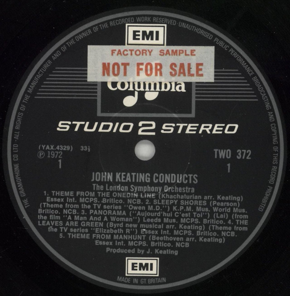 John Keating John Keating Conducts The London Symphony Orchestra - Factory Sample UK vinyl LP album (LP record) JKILPJO868366