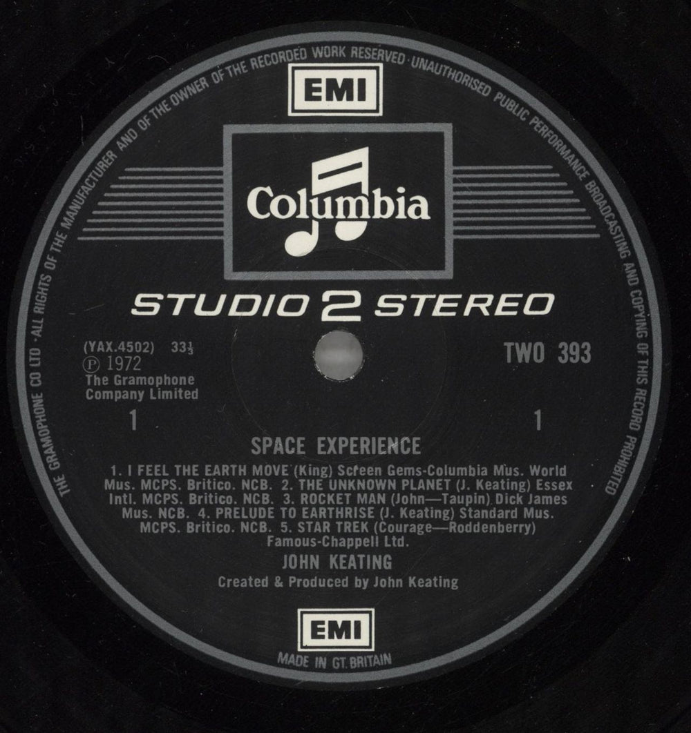John Keating Space Experience - Sticker UK vinyl LP album (LP record) JKILPSP880020