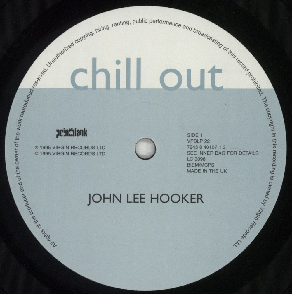 John Lee Hooker Chill Out UK vinyl LP album (LP record) JLHLPCH598458