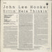 John Lee Hooker Sittin' Here Thinkin' New Zealand vinyl LP album (LP record)