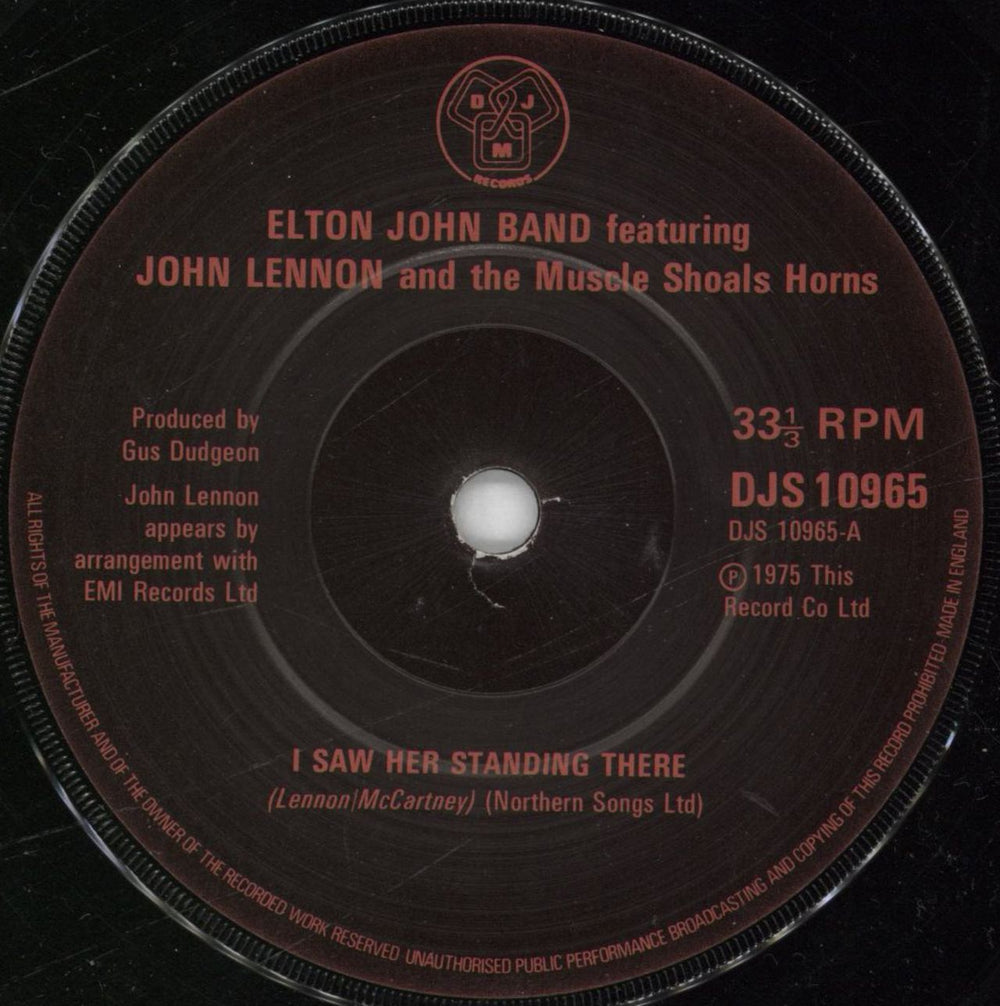 John Lennon I Saw Her Standing There UK 7" vinyl single (7 inch record / 45) LEN07IS87666