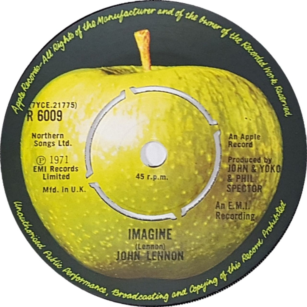 John Lennon Imagine - 4pr UK 7" vinyl single (7 inch record / 45) R6009