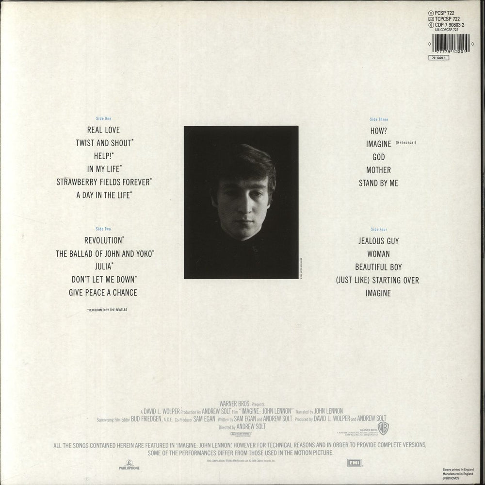 John Lennon Imagine: John Lennon - EX UK 2-LP vinyl record set (Double LP Album) 077779132010