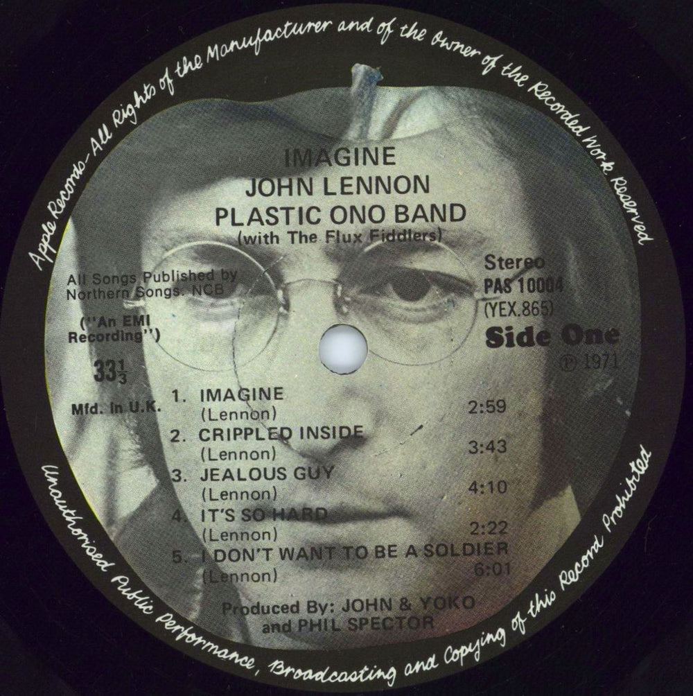 John Lennon Imagine + Poster - EX UK vinyl LP album (LP record) LENLPIM771639