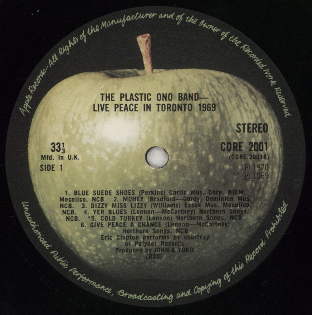 John Lennon Live Peace In Toronto 1969 - VG UK vinyl LP album (LP record) LENLPLI860365