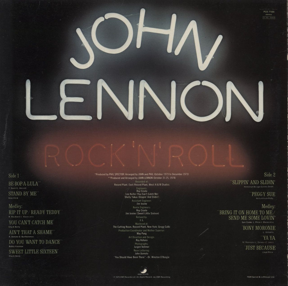 John Lennon Rock 'n' Roll - 1st UK vinyl LP album (LP record)