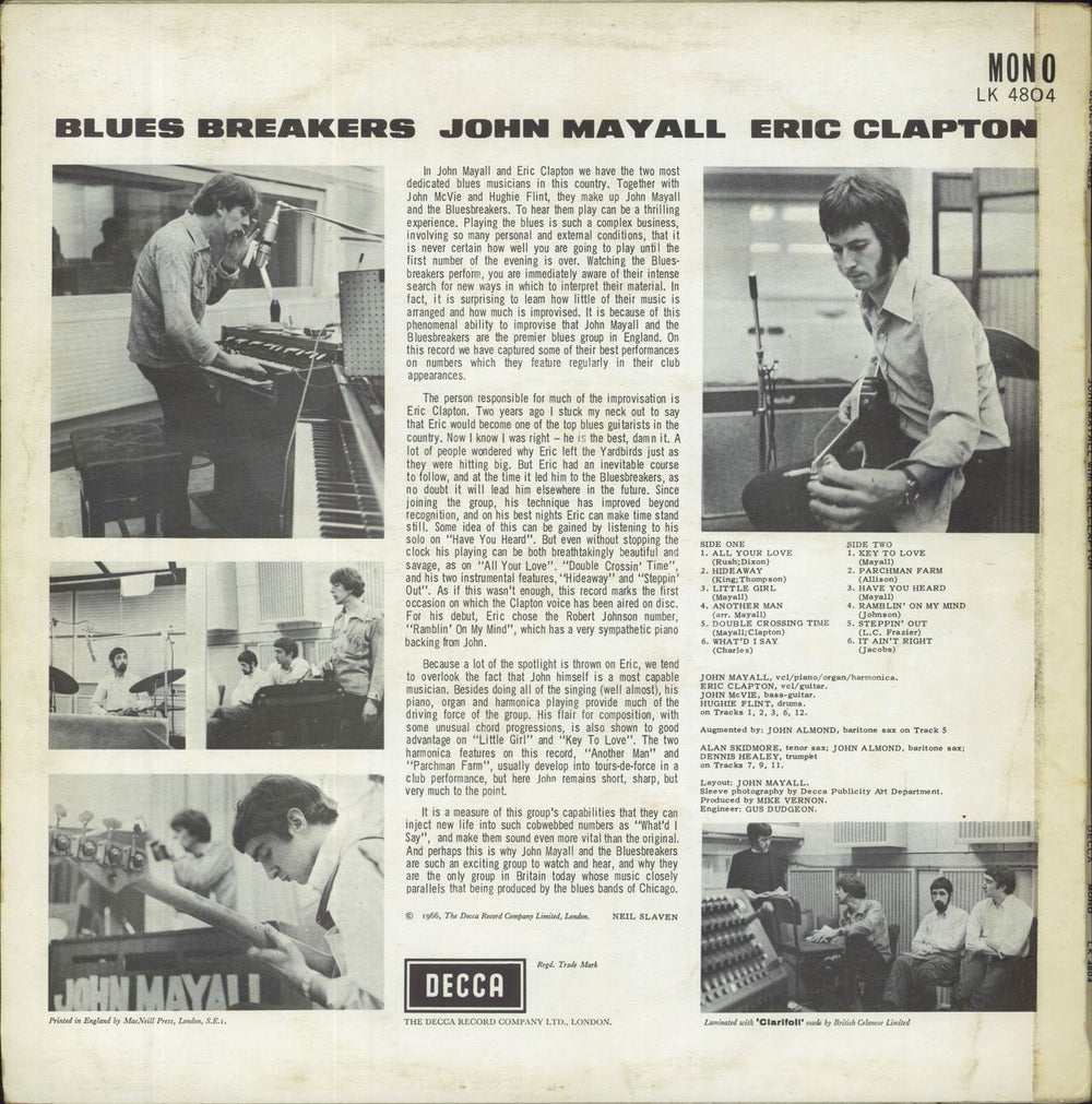 John Mayall Blues Breakers - 1st (B) - EX UK vinyl LP album (LP record)