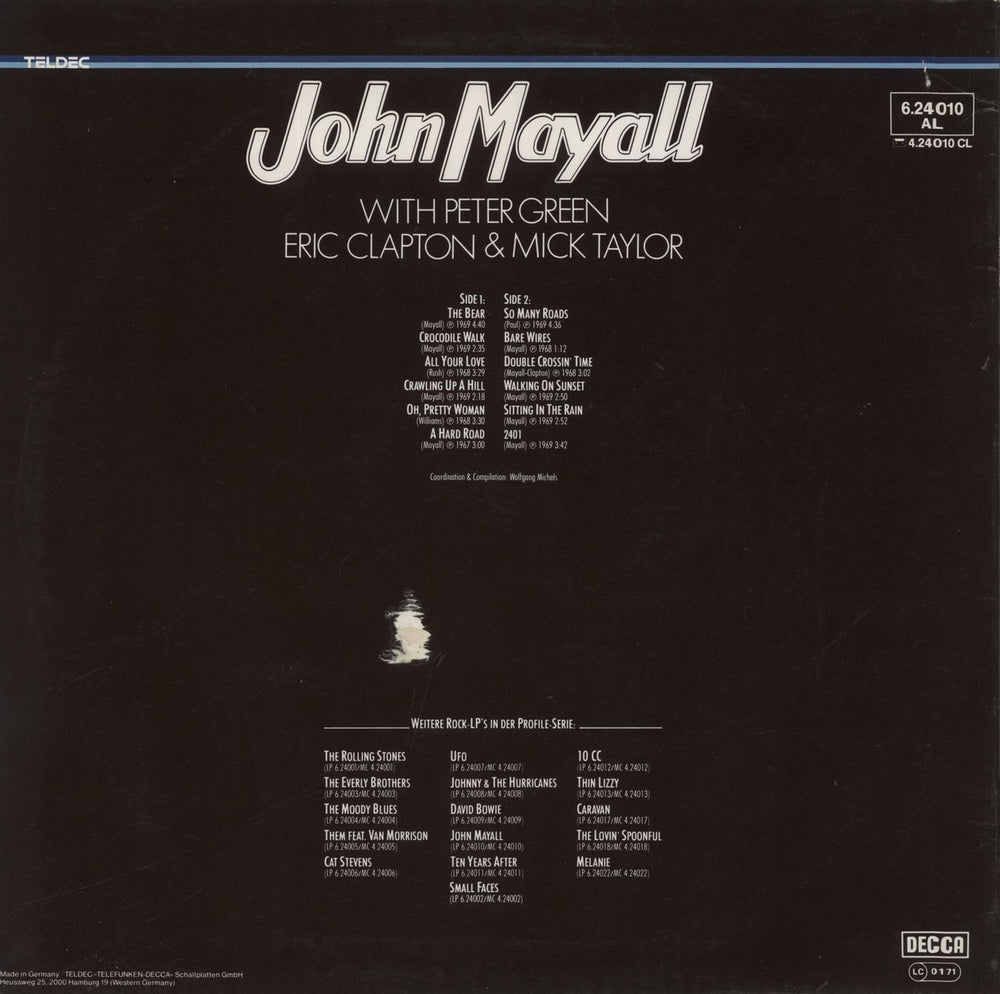 John Mayall John Mayall With Peter Green, Eric Clapton & Mick Taylor German vinyl LP album (LP record)