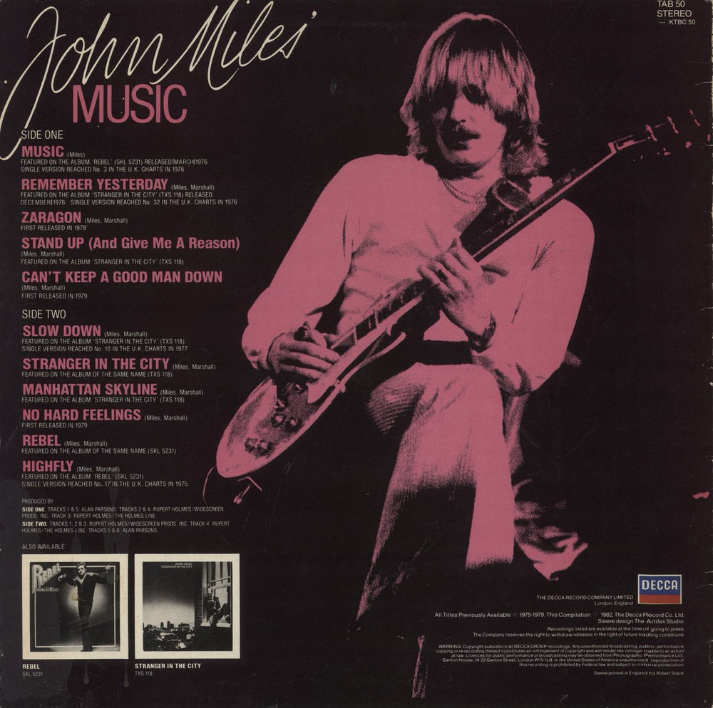 John Miles John Miles' Music UK vinyl LP album (LP record)