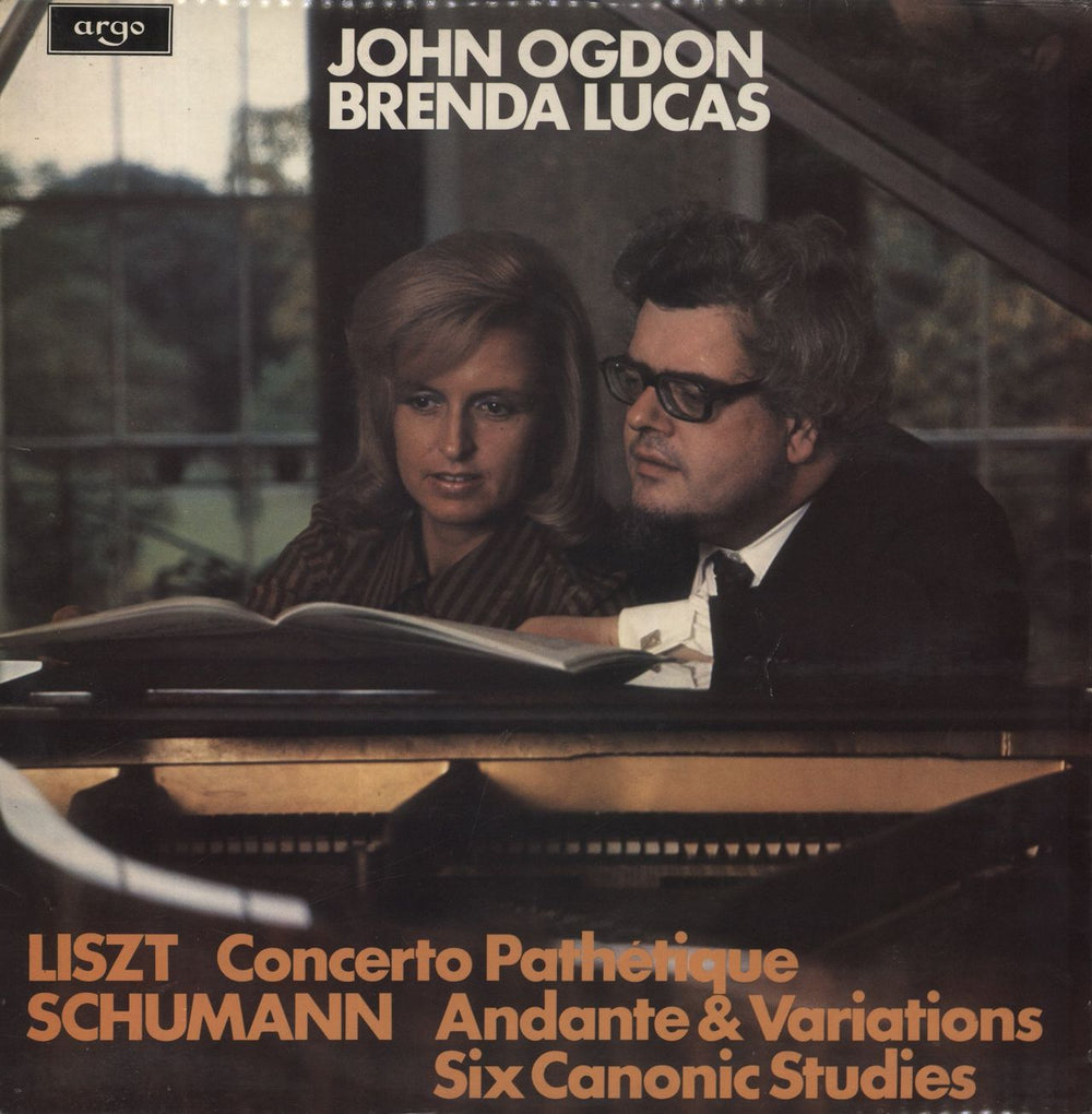 John Ogdon & Brenda Lucas Lizt: Concerto Pathétique / Schumann: Andante & Variations / Six Canonic Studies UK vinyl LP album (LP record) ZRG721