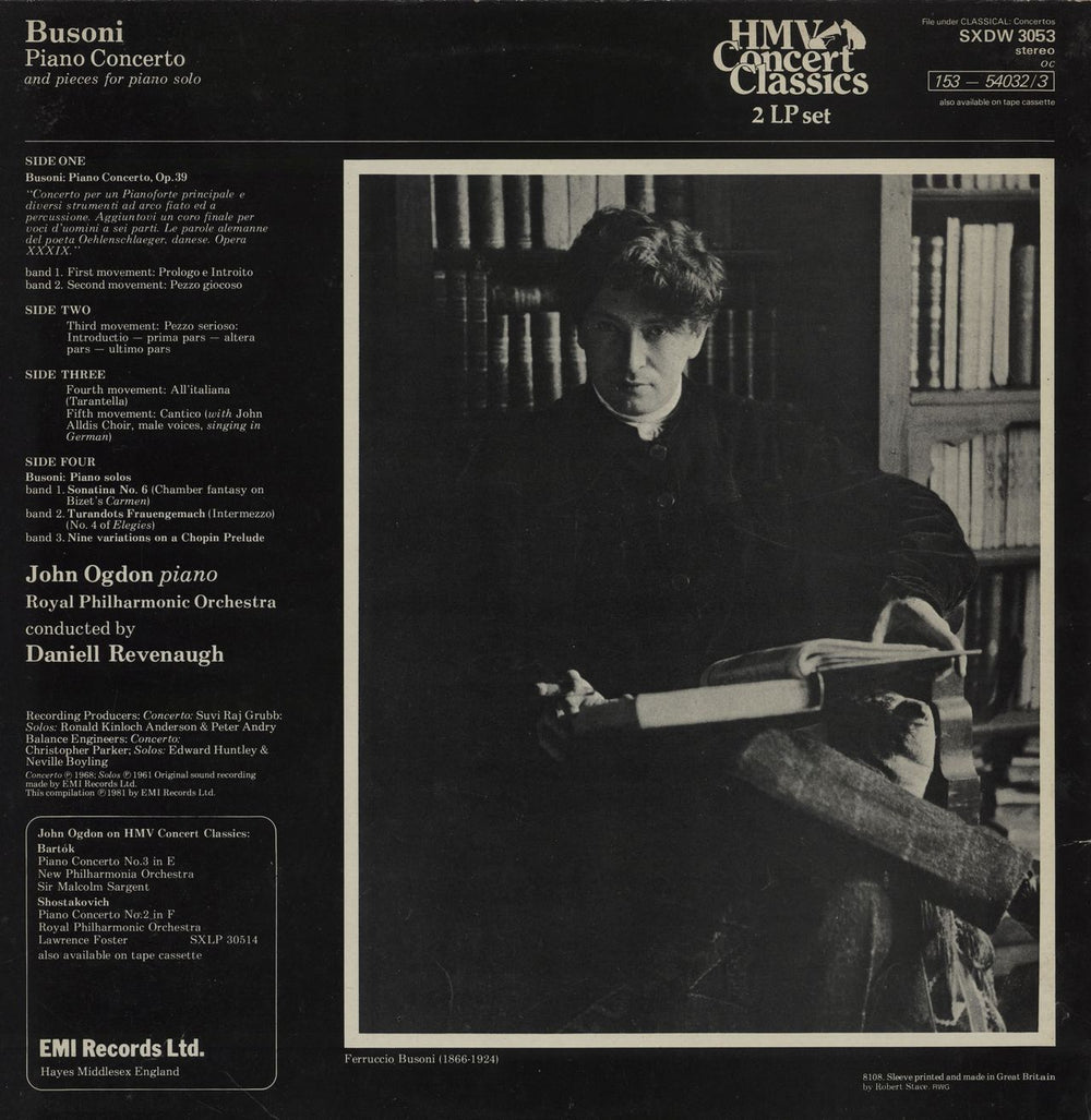 John Ogdon Busoni: Piano Concerto / Chamber Fantasy On Bizet's Carmen / Turandots Frauengemach / UK 2-LP vinyl record set (Double LP Album)