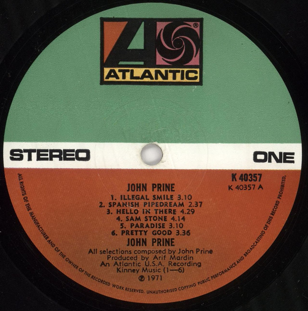 John Prine John Prine - 1st UK vinyl LP album (LP record) PRNLPJO591862