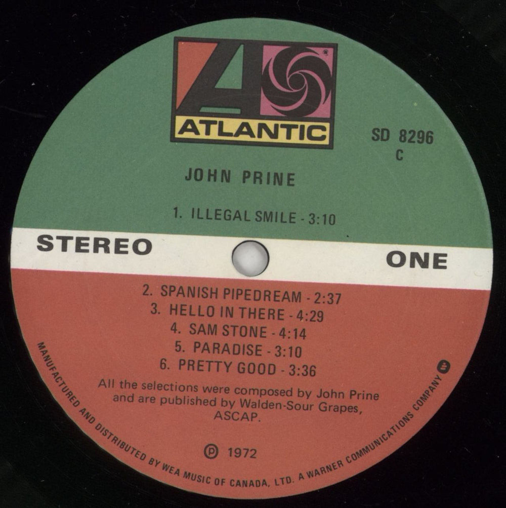 John Prine John Prine Canadian vinyl LP album (LP record) PRNLPJO864304