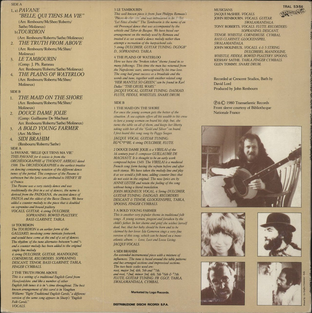 John Renbourn The Enchanted Garden Italian vinyl LP album (LP record)