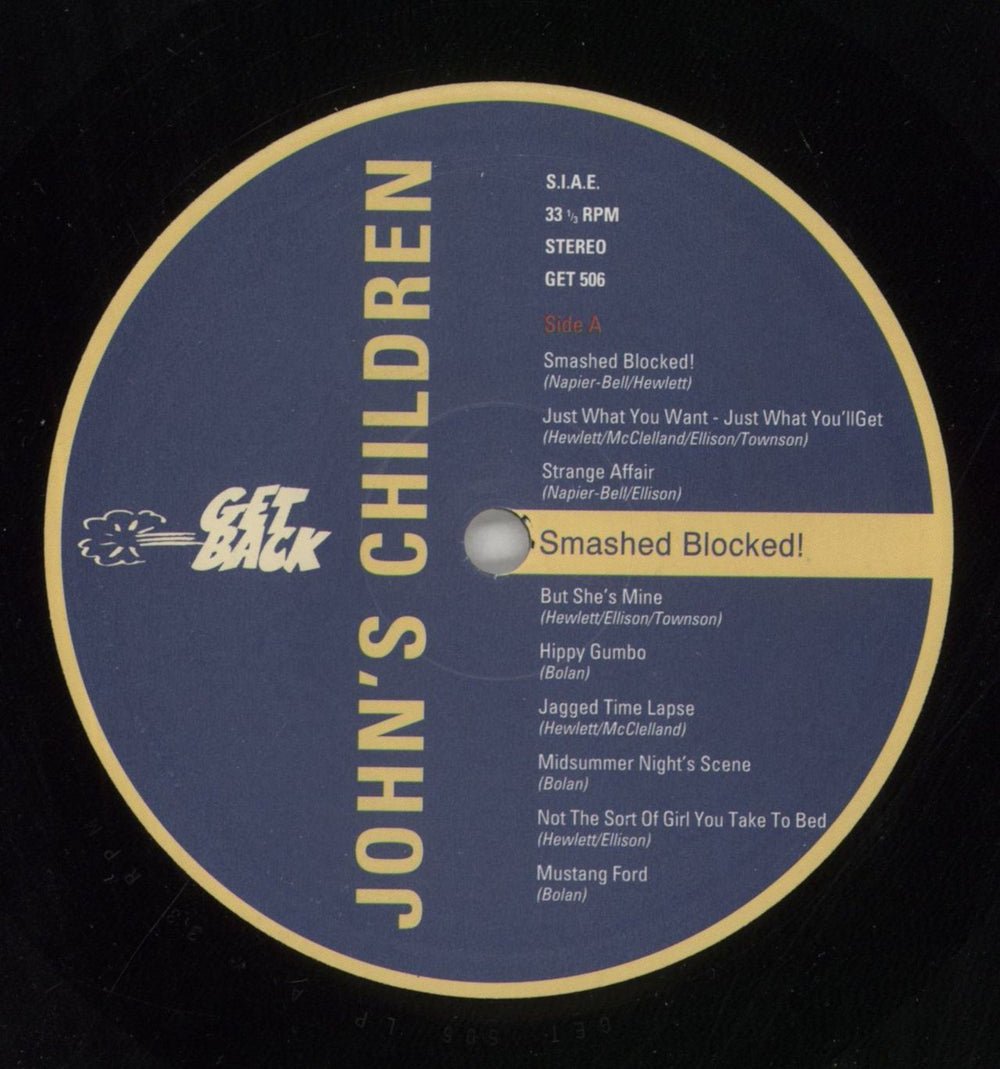 John's Children Smashed Blocked! - EX UK vinyl LP album (LP record) JHCLPSM850037