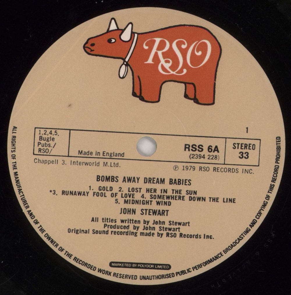 John Stewart Bombs Away Dream Babies - hype sticker UK vinyl LP album (LP record) JSWLPBO858132