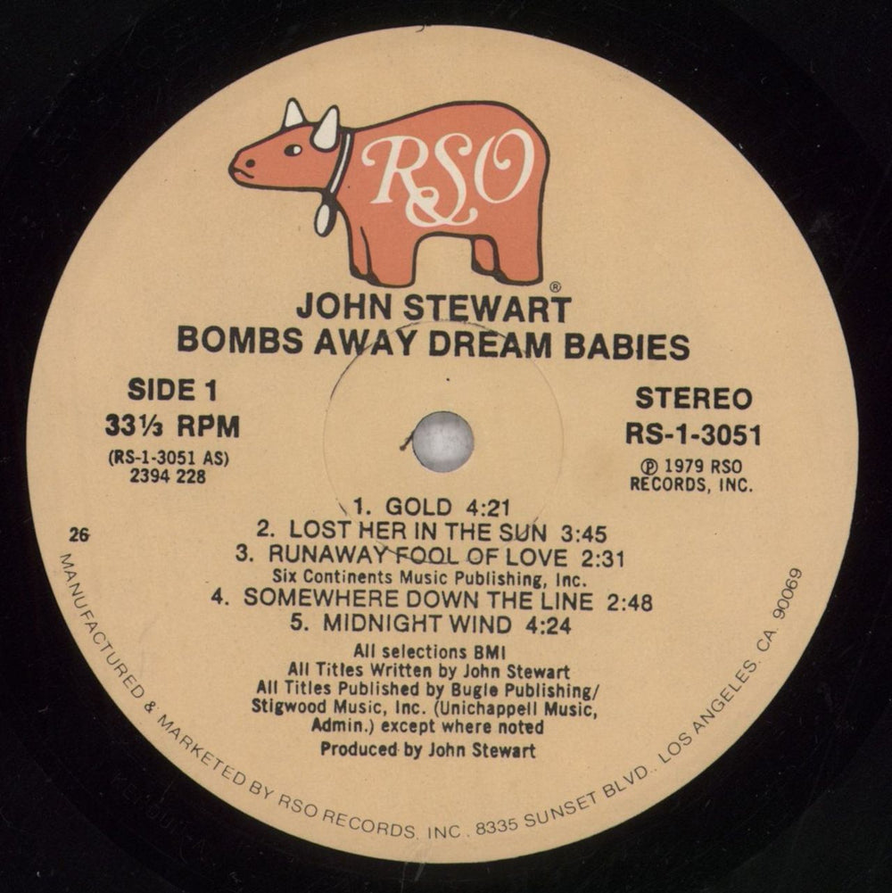 John Stewart Bombs Away Dream Babies US vinyl LP album (LP record) JSWLPBO290806