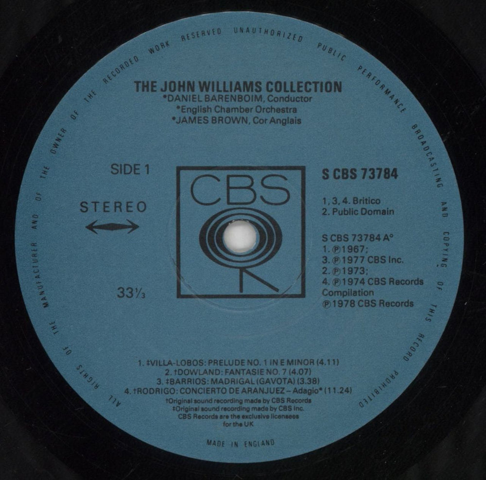 John Williams (Guitarist) Collection UK vinyl LP album (LP record) WLALPCO507775