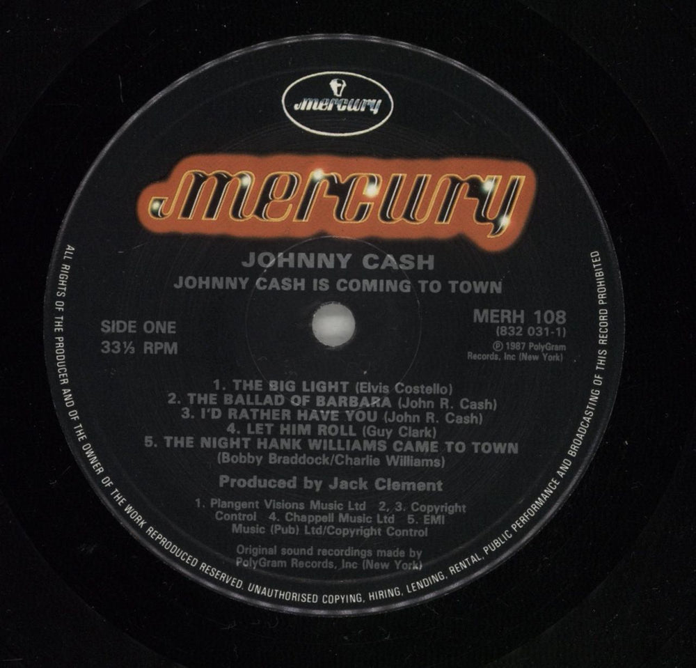 Johnny Cash Is Coming To Town UK vinyl LP album (LP record) JCSLPIS231513