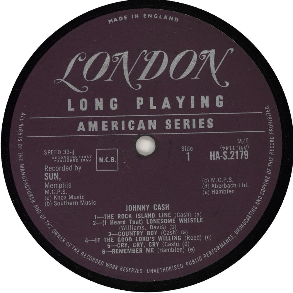 Johnny Cash Johnny Cash UK vinyl LP album (LP record)